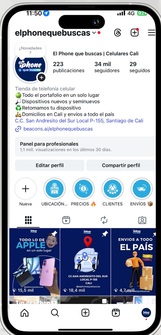 Perfil de Instagram de El Phone que buscas